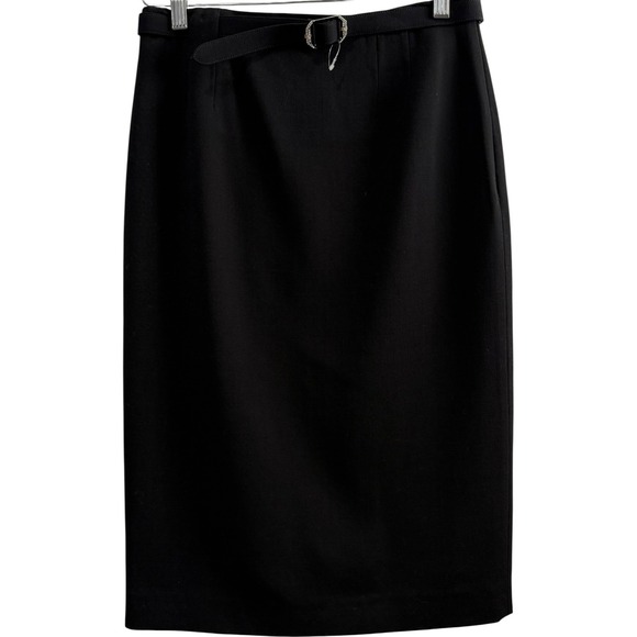 NWT Ralph Lauren Black Label Crystal Buckle Wool Pencil Skirt Rare Classic Sz  6 - Picture 1 of 6